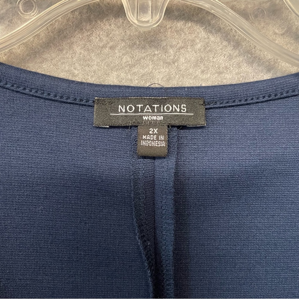 Notation Zip Jacket Blue Black Color Block Blazer… - image 3